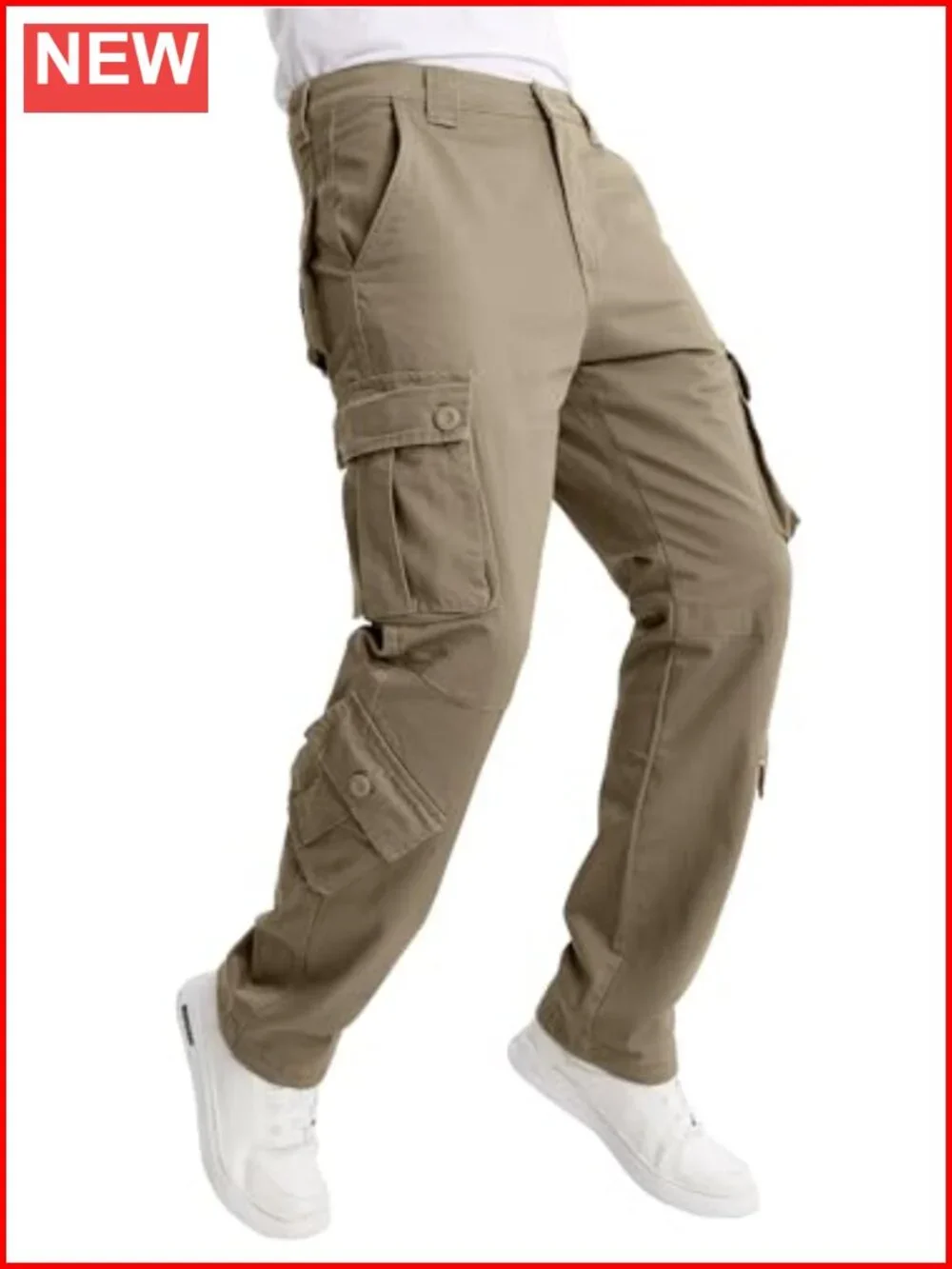 Multi-Pocket Cargo Pants with Drawstring Waist for Outdoor Work